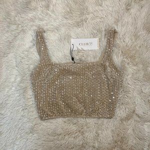 Ivory Sparkle Crop Top